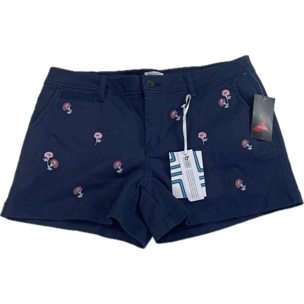 Market and Spruce Navy with Floral print Shorts Size 10 NWT